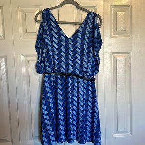 Blue chevron dress
